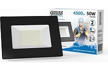 Прожектор светодиодный Gauss Elementary 220В 50Вт 4500Лм 6500К IP65 Черный фото Прожектор светодиодный Gauss Elementary 220В 50Вт 4500Лм 6500К IP65 Черный картинка